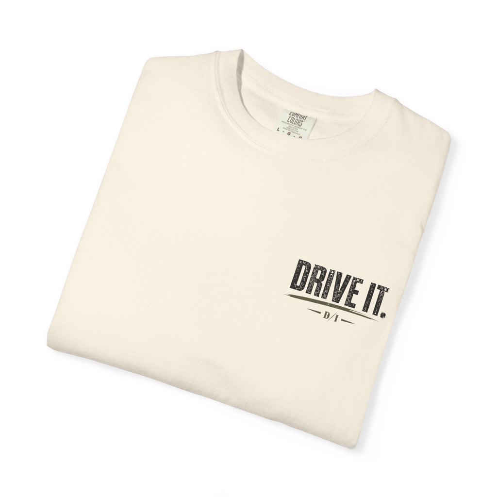 Drive It. Truck Graphic T‑Shirt — 'Put In The Work, Reap The Reward' Outdoor Crew Tee