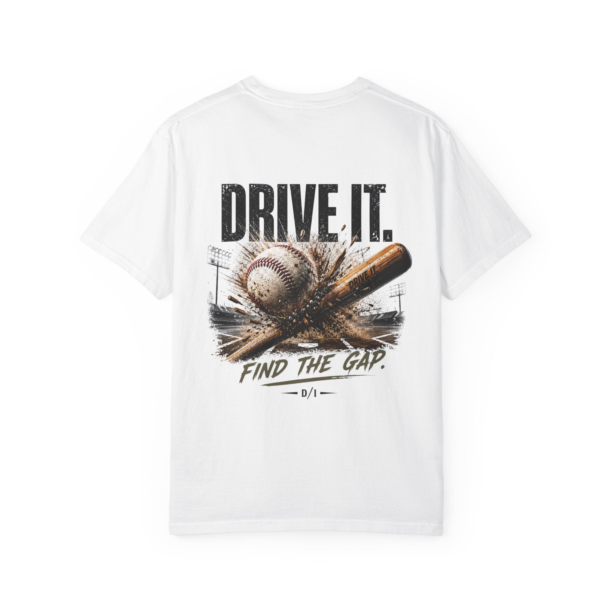Baseball T‑Shirt — "DRIVE IT. Find The Gap." Graphic Tee