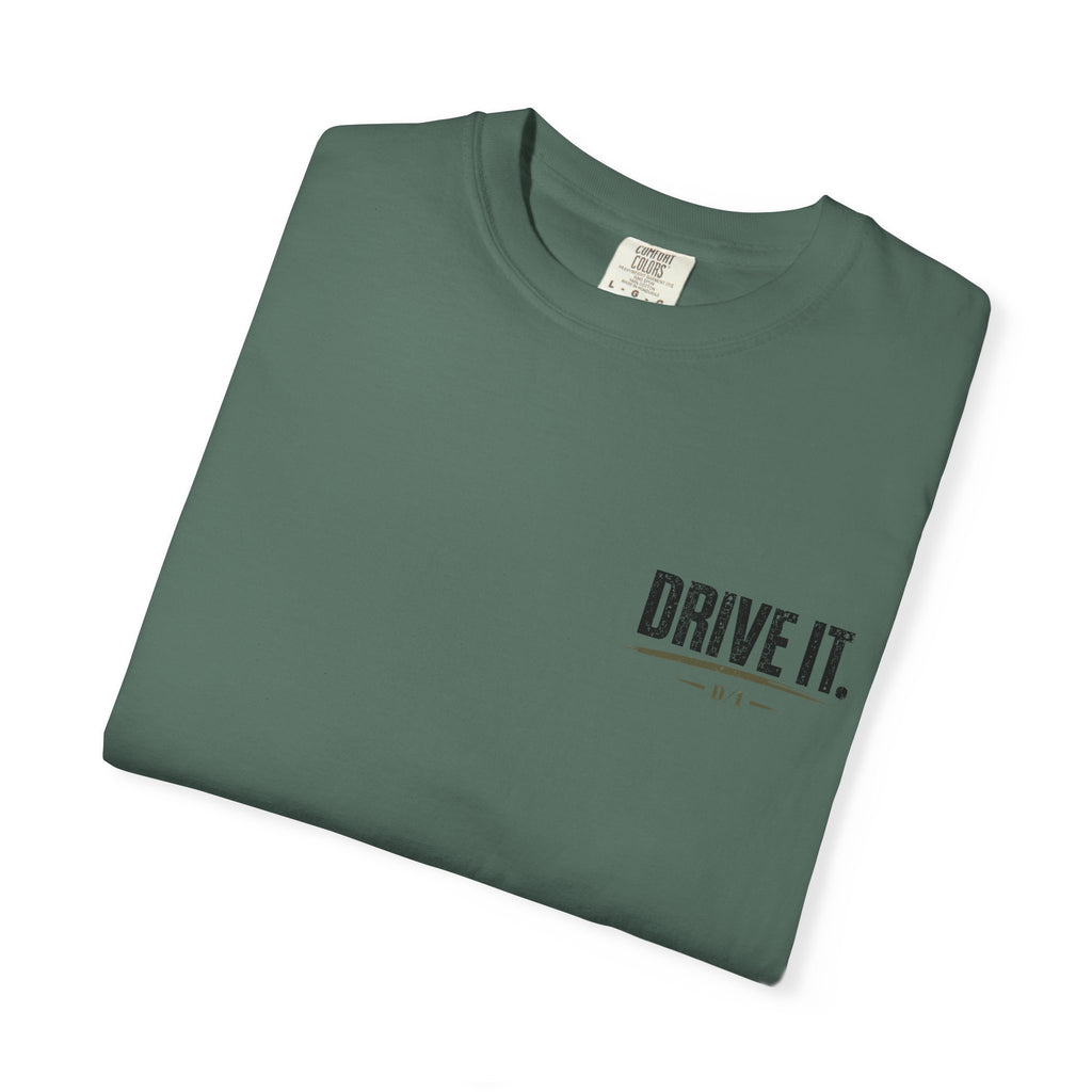 Drive It. Truck Graphic T‑Shirt — 'Put In The Work, Reap The Reward' Outdoor Crew Tee