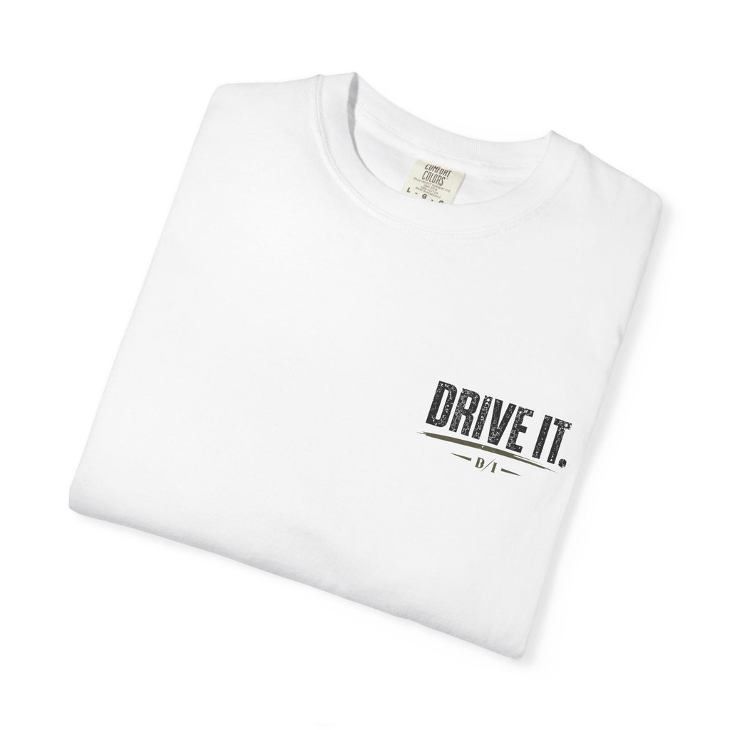 Drive It. Truck Graphic T‑Shirt — 'Put In The Work, Reap The Reward' Outdoor Crew Tee